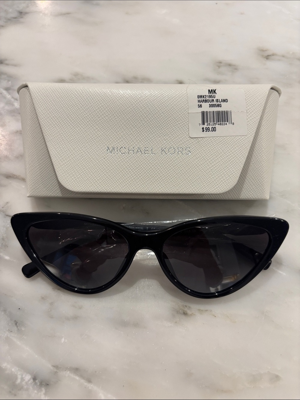 Michael Kors Black Cat Eye Sunglasses with Dark Lenses